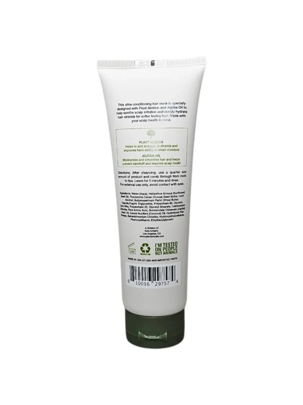 Plantanicals Scalp Health Deep Conditioning Hair Mask Plant Aminos Jojoba Oil